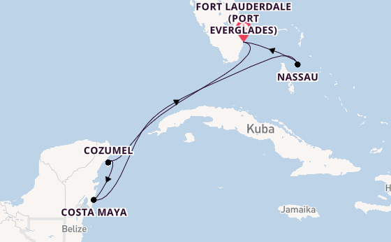 Karibik ab Fort Lauderdale (Port Everglades), USA auf der Adventure of the Seas