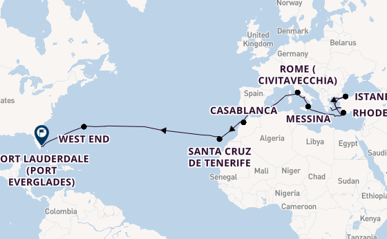 Transatlantic from Athens (Piraeus), Greece with the Enchanted Princess