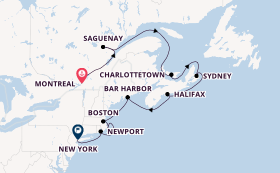 East Coast USA from Montreal, Canada with the Azamara Journey