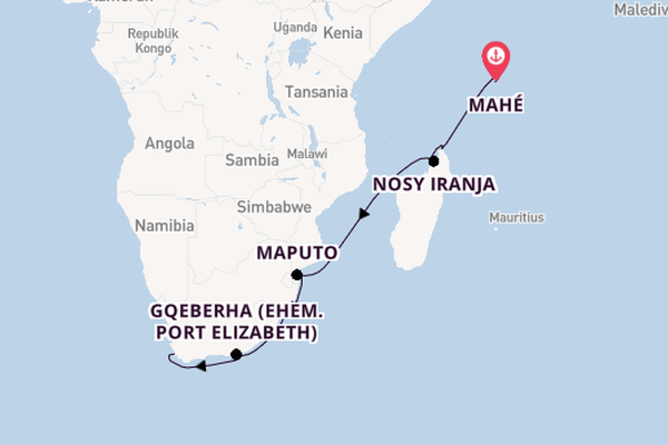 Afrika ab Mahé, Seychellen auf der EUROPA
