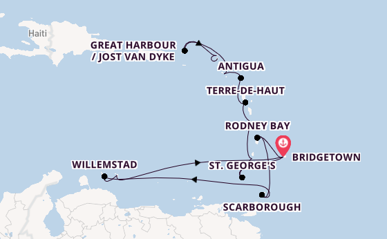 Southern Caribbean from Bridgetown, Barbados with the Seabourn Ovation 