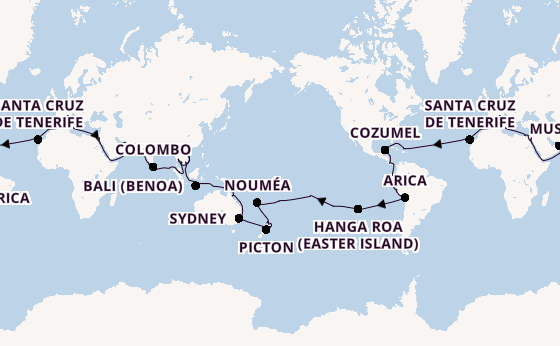 Round-the-World Trip from Genoa, Italy with the MSC Magnifica