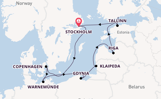 Baltic Sea from Stockholm, Sweden with the MSC Magnifica