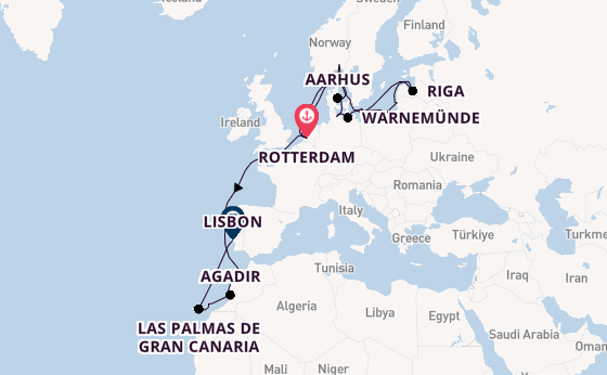 England from Rotterdam, Netherlands with the Nieuw Statendam