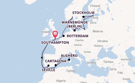 Western Mediterranean from Southampton, England with the Regal Princess