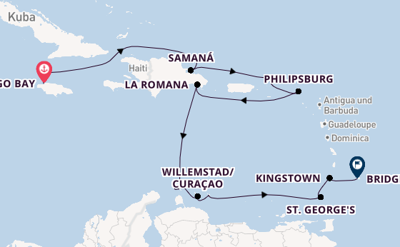 Karibik ab Montego Bay auf AIDAluna