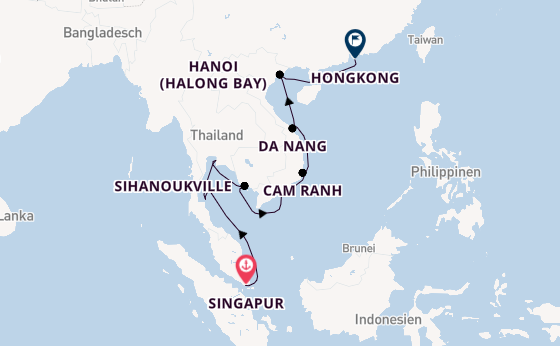 Südostasien ab Singapur, Singapur auf der Nautica