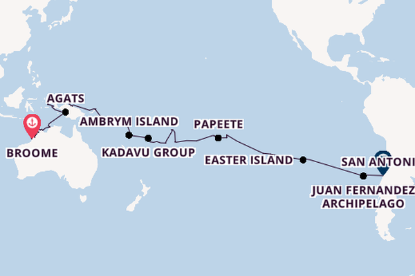 Transpacific from Broome, Australia with the Seabourn Pursuit