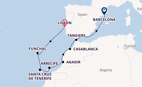 Africa from Lisbon, Portugal with the Seven Seas Voyager