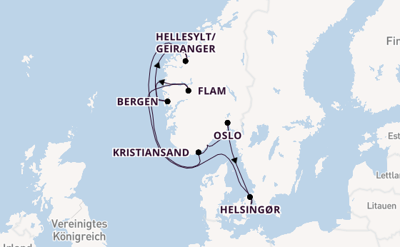 Norwegen ab Kopenhagen, Dänemark auf der Silver Nova