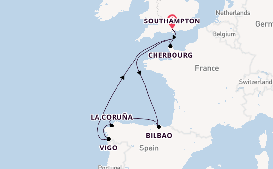 British Isles from Southampton, England with the Iona