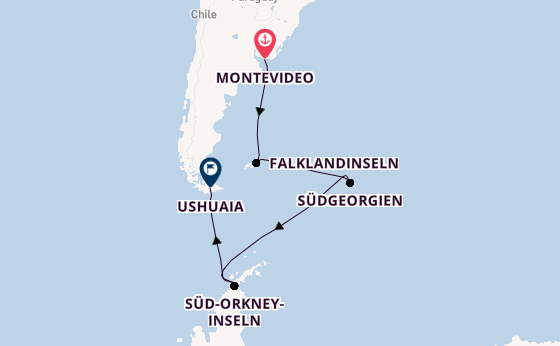 Südamerika ab Montevideo, Uruguay auf der HANSEATIC spirit