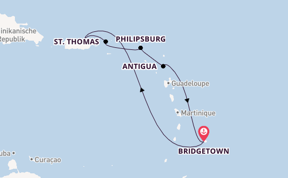 Karibik ab Bridgetown, Barbados auf der Emerald Princess