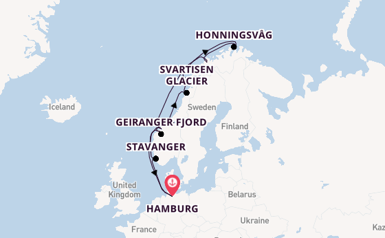 Norway from Hamburg, Germany with the MS EUROPA 2