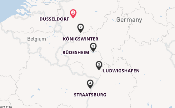 Rijn vanaf Düsseldorf, Duitsland met de VIVA MOMENTS