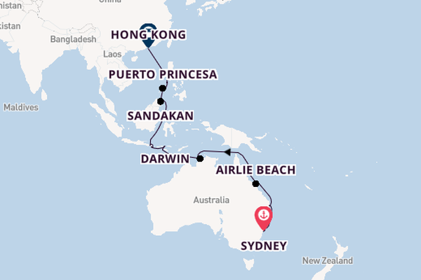 South East Asia from Sydney, Australia with the Azamara Onward