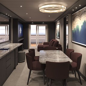 Come aboard the undefined and discover one of 64 cabin categories on a total of 13 decks that can accommodate 3013 passengers. Choose your dream cabin and feel at home on board the undefined!