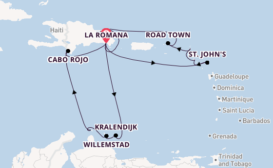 Caribbean vanaf La Romana met AIDAluna