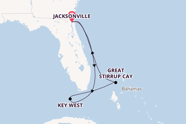 Caribbean vanaf Jacksonville, Florida Verenigde Staten met de Norwegian Dawn