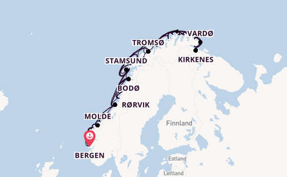 Norwegen ab Bergen, Norwegen auf der MS Polarlys