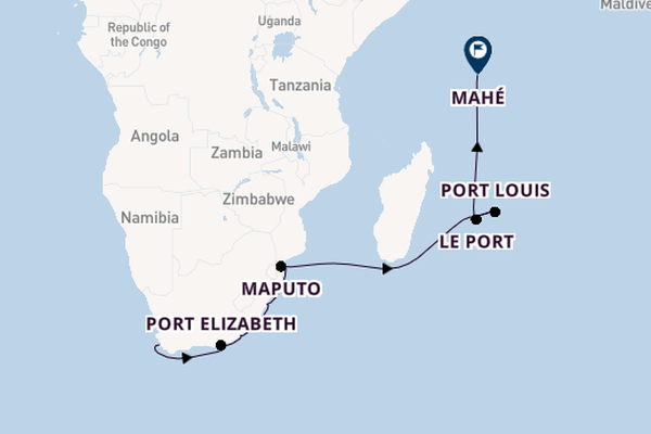 Zuidelijk Afrika vanaf Kaapstad, Zuid-Afrika met AIDAstella