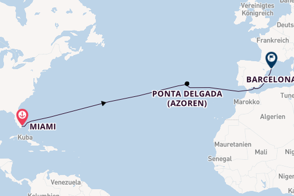 Transatlantik ab Miami auf der Norwegian Jewel