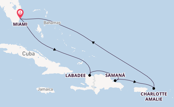 Caribbean from Miami, Florida, USA with the Freedom of the Seas