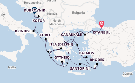 Eastern Mediterranean from Istanbul, Turkey with the Seabourn Ovation 
