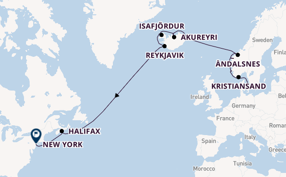 Transatlantic from Copenhagen, Denmark with the Regal Princess