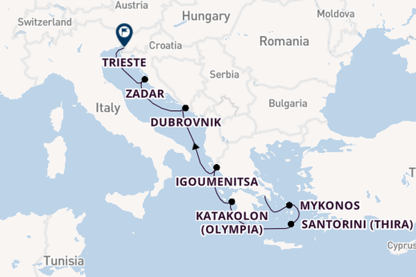 Eastern Mediterranean from Piraeus (Athens), Greece with the Allura