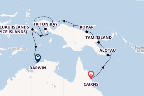 Indonesia from Cairns, Australia with the Le Jacques Cartier