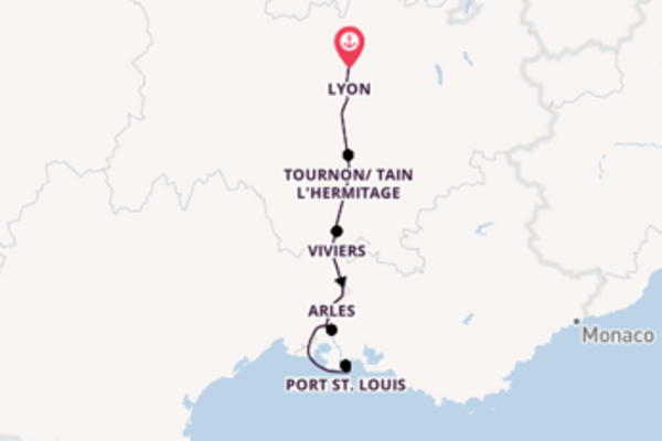 Cruise naar Lyon via Tournon/ Tain l'Hermitage