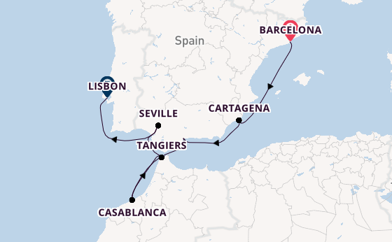 Western Mediterranean from Barcelona, Spain with the Azamara Onward