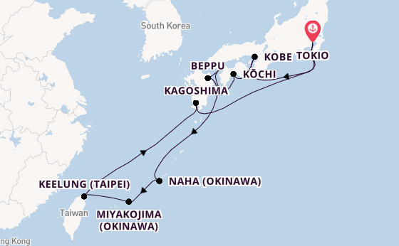 Japan vanaf Tokio, Japan met de MSC Bellissima