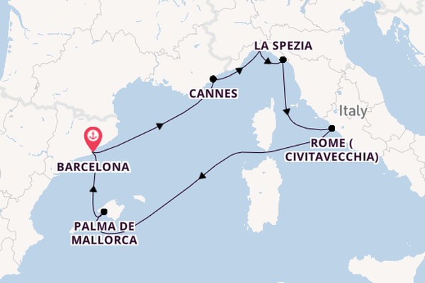 Western Mediterranean from Barcelona, Spain with the MSC Seaview