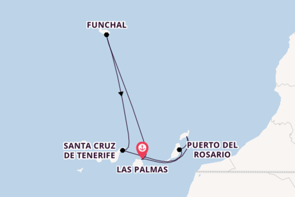 Canarische Eilanden vanaf Las Palmas, Gran Canaria met AIDAprima