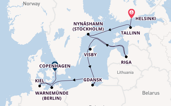 Baltic Sea from Helsinki, Finland with the Norwegian Jewel