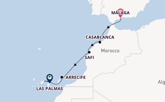 Canarische Eilanden vanaf Málaga, Spanje met de Star Clipper