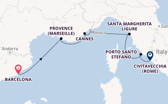 Westelijke Middellandse Zee vanaf Barcelona, Spanje met de Azamara Journey