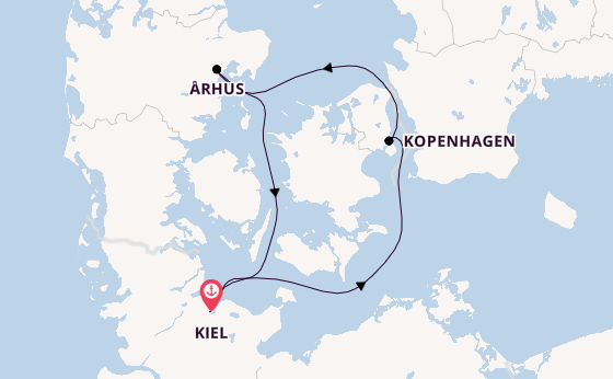 Ostsee ab Kiel, Deutschland auf AIDAperla