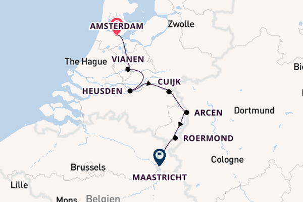 Erleben Sie Amsterdam, Roermond und Maastricht