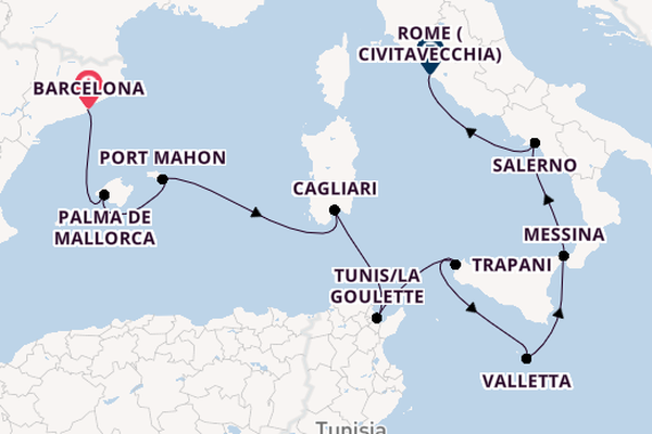 Western Mediterranean from Barcelona, Spain with the Allura