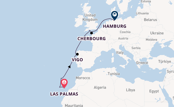 Canarische Eilanden vanaf Las Palmas, Gran Canaria, Spanje met AIDAperla