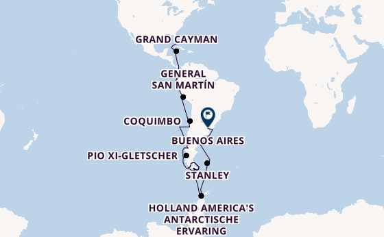 Zuid-Amerika vanaf Fort Lauderdale, Verenigde Staten met de Zaandam