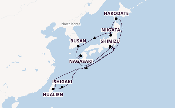 Japan from Tokyo, Japan with the Diamond Princess