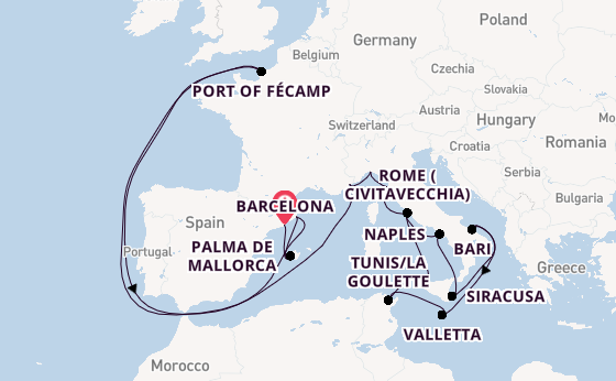 Western Mediterranean from Barcelona, Spain with the EXPLORA II
