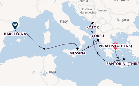  Luxury Athens to Barcelona with Greek Isles & Montenegro