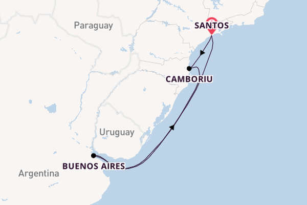 Brazil from Santos, Brazil with the MSC Meraviglia