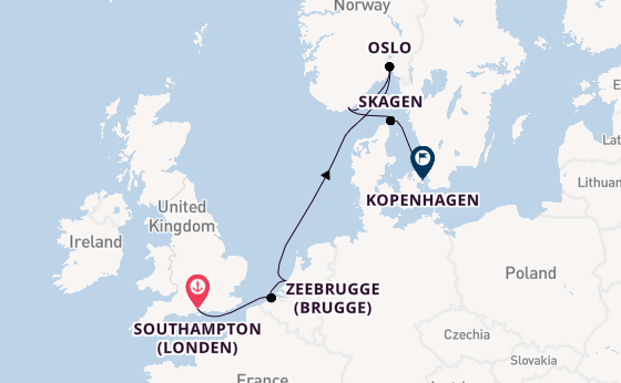 Noorwegen vanaf Southampton (Londen), Engeland met de Regal Princess