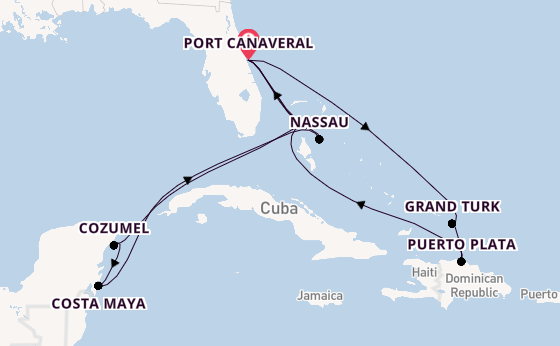 Caribbean vanaf Port Canaveral, Verenigde Staten met de MSC World Atlantic